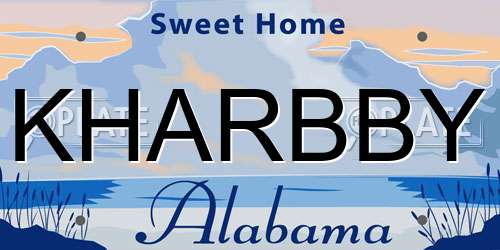 KHARBBY Alabama License Plate