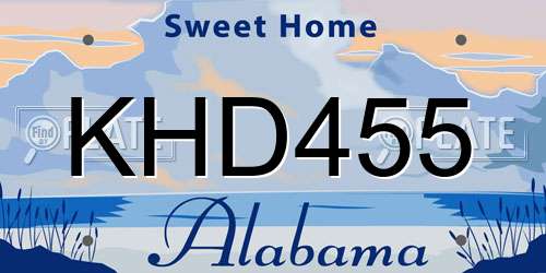 KHD455 Alabama License Plate
