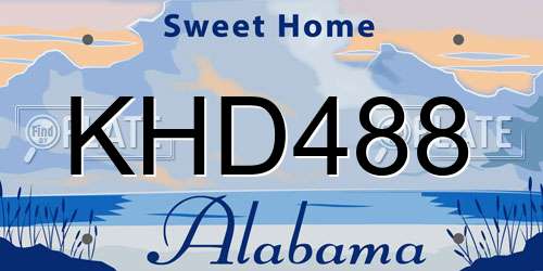 KHD488 Alabama License Plate