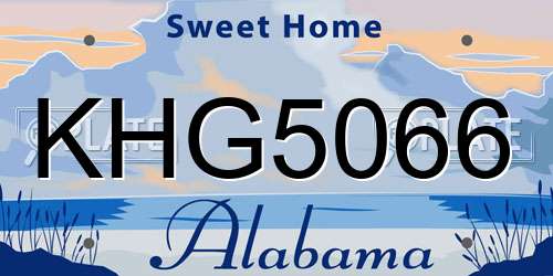 KHG5066 Alabama License Plate