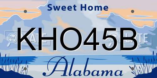 KHO45B Alabama License Plate