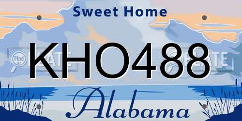 KHO488 Alabama License Plate
