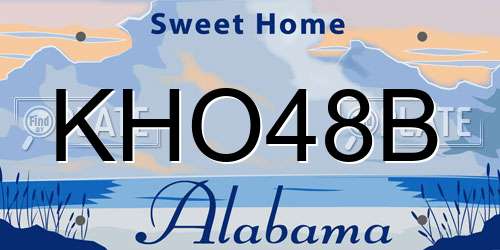 KHO48B Alabama License Plate
