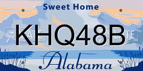 KHQ48B Alabama License Plate