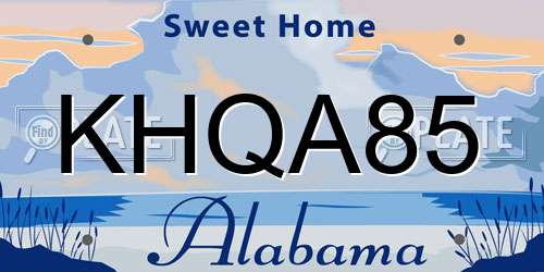 KHQA85 Alabama License Plate