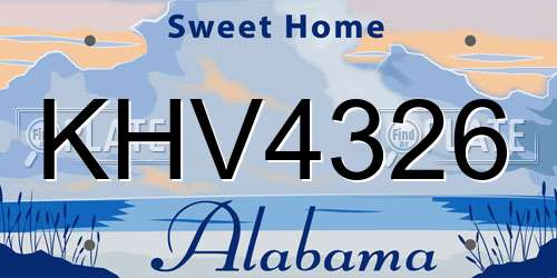KHV4326 Alabama License Plate