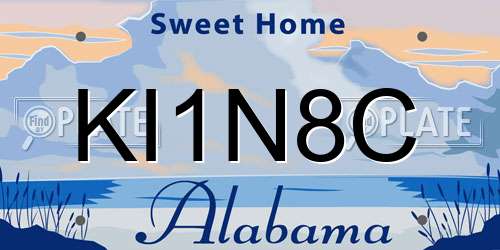 KI1N8C Alabama License Plate
