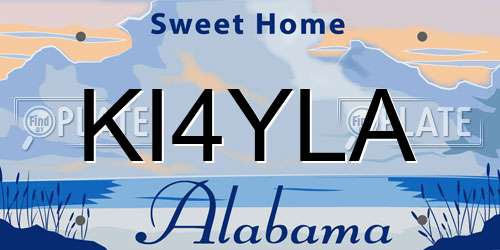 KI4YLA Alabama License Plate