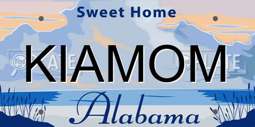 KIAMOM Alabama License Plate