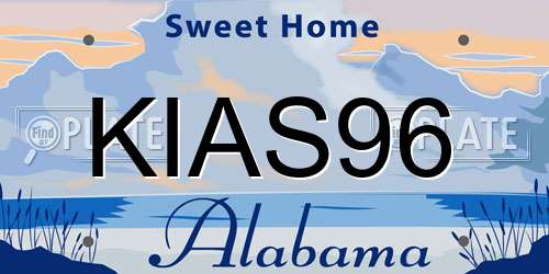 KIAS96 Alabama License Plate