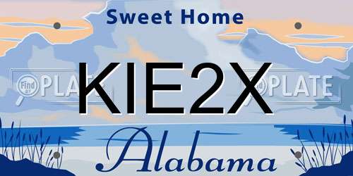 KIE2X Alabama License Plate
