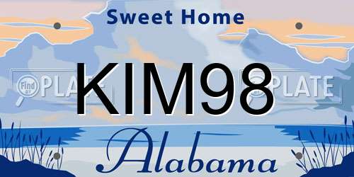 KIM98 Alabama License Plate