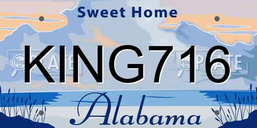 KING716 Alabama License Plate
