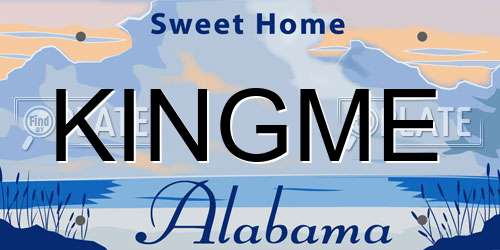 KINGME Alabama License Plate