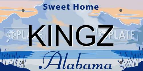 KINGZ Alabama License Plate