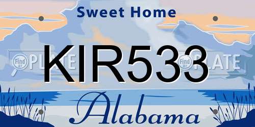 KIR533 Alabama License Plate