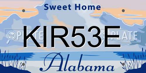 KIR53E Alabama License Plate
