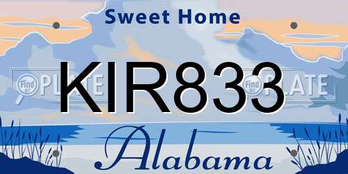 KIR833 Alabama License Plate