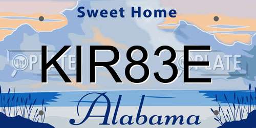 KIR83E Alabama License Plate