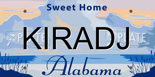 KIRADJ Alabama License Plate