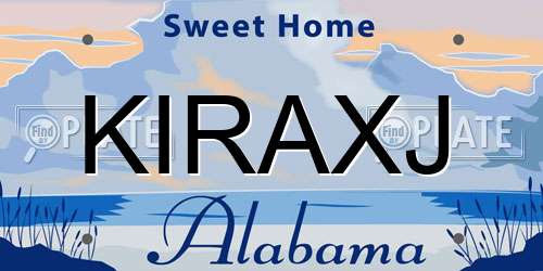 KIRAXJ Alabama License Plate