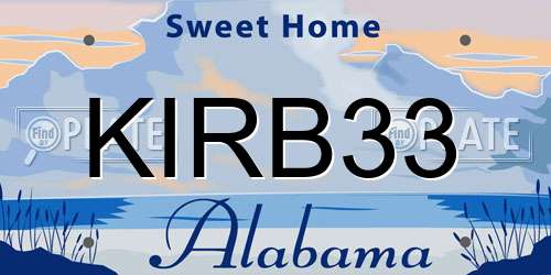 KIRB33 Alabama License Plate