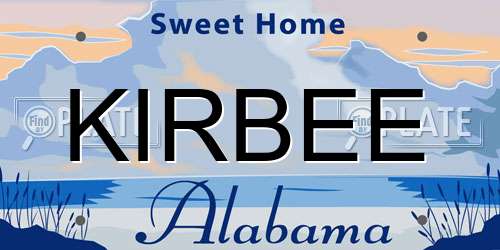 KIRBEE Alabama License Plate