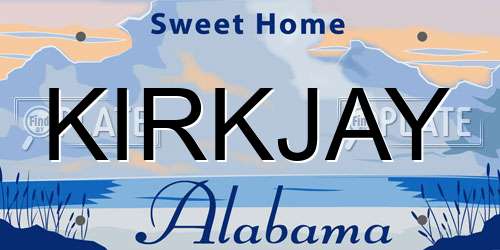 KIRKJAY Alabama License Plate