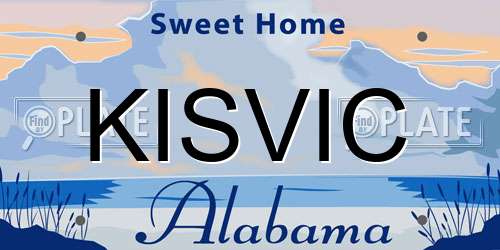 KISVIC Alabama License Plate