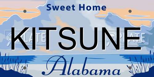 KITSUNE Alabama License Plate