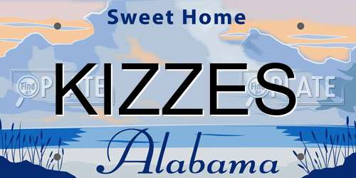 KIZZES Alabama License Plate