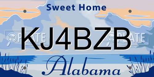 KJ4BZB Alabama License Plate
