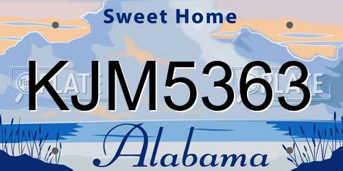 KJM5363 Alabama License Plate