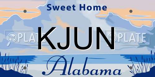 KJUN Alabama License Plate