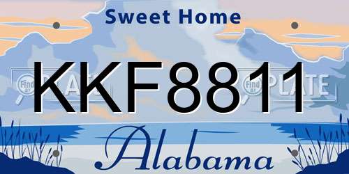 KKF8811 Alabama License Plate