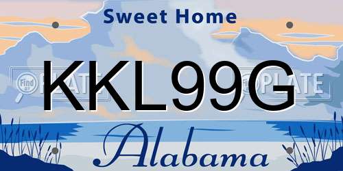 KKL99G Alabama License Plate