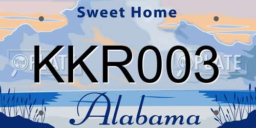 KKR003 Alabama License Plate