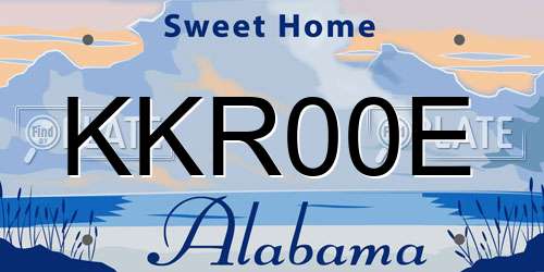 KKR00E Alabama License Plate