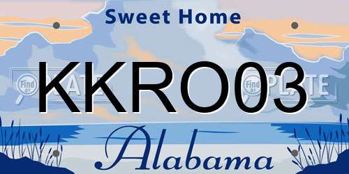 KKRO03 Alabama License Plate