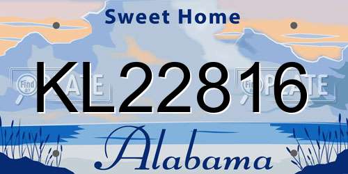 KL22816 Alabama License Plate