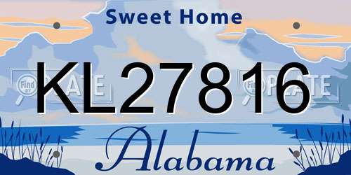 KL27816 Alabama License Plate