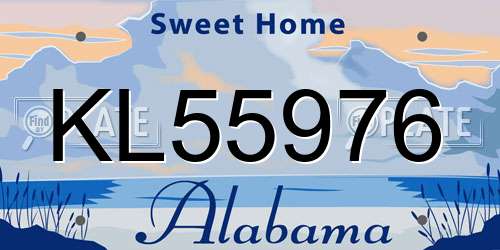 KL55976 Alabama License Plate