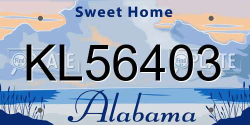 KL56403 Alabama License Plate