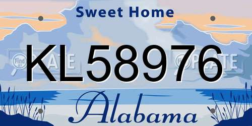 KL58976 Alabama License Plate