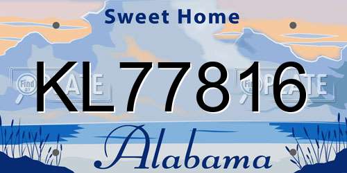 KL77816 Alabama License Plate