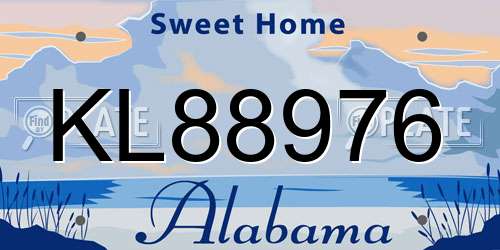 KL88976 Alabama License Plate