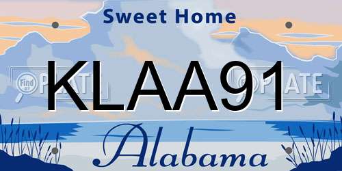 KLAA91 Alabama License Plate