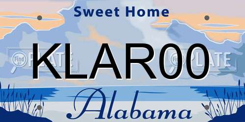 KLAR00 Alabama License Plate