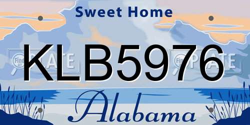 KLB5976 Alabama License Plate