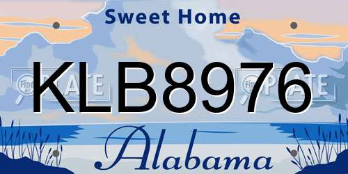KLB8976 Alabama License Plate